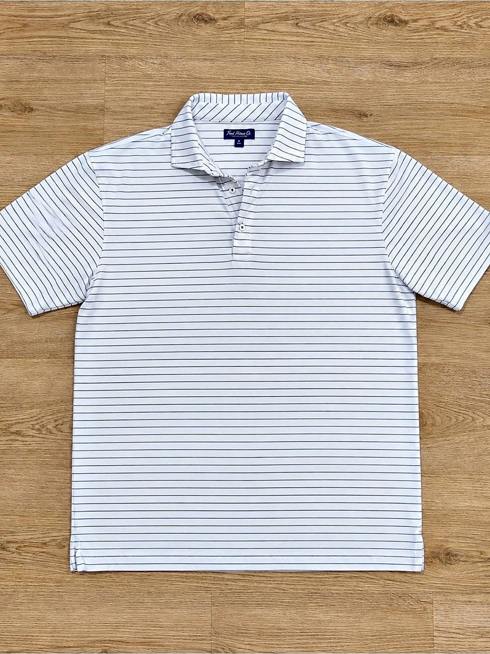 Fish Hippie Co. Men's Striped Polo White & Blue Size XL